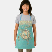 Monogram-Stars der Schildkröte auf blauer Schürze (Insitu)