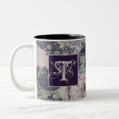 Monogram Steampunk Inspo Funky Mandala Floral Zweifarbige Tasse (Links)