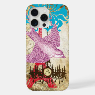 Monogram-Steampunk-Vogel-Eiffelturm-Kronleuchter iPhone Hülle