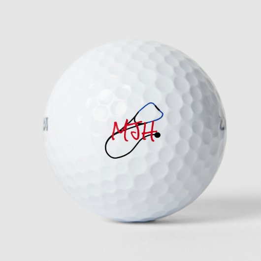 Monogram Stethoskop-Grafik mit Ihren Initialen Golfball (Vorderseite)
