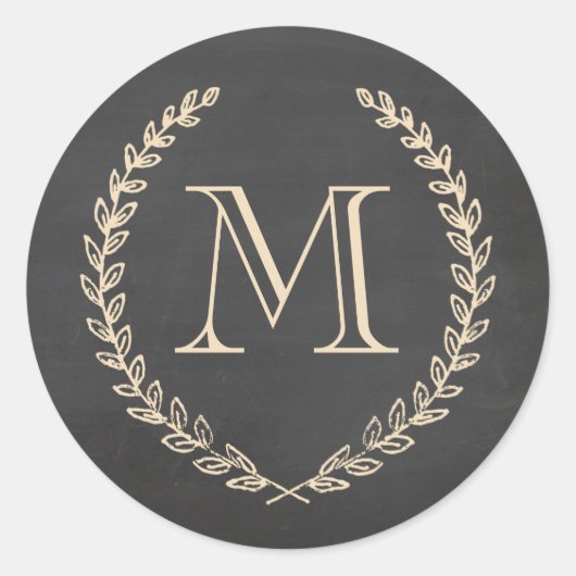 Monogram Sticker für Chalkboard-Stile (Vorderseite)
