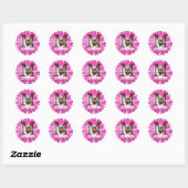 Monogram Stickers Bright Pink Gerbera Daisy Blume (Blatt)
