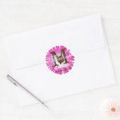Monogram Stickers Bright Pink Gerbera Daisy Blume (Umschlag)