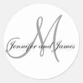Monogram Stickers for Weddings Initial Names (Vorderseite)