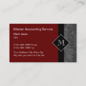 Monogram-Stil der Wirtschaftsprüfungskarten Visitenkarte (Vorderseite)