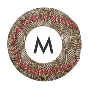 Monogram Stilisierte Schlangenhaut Baseball