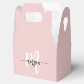 Monogram Stilvoll Modernes Blush Pink Geschenkschachtel (Geöffnet)