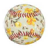 Monogram Stilvoll schönes, leuchtendes Blumenmuste Baseball (Vorderseite)