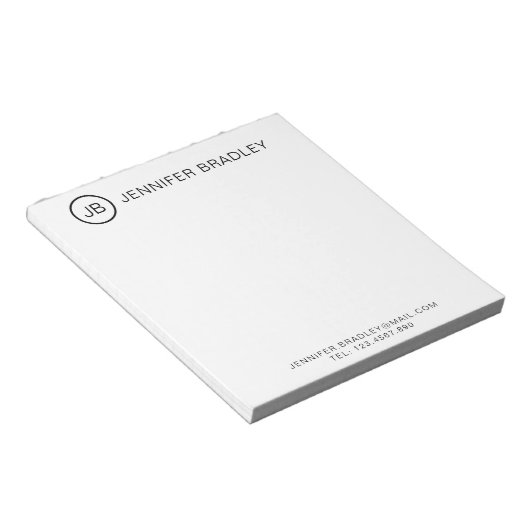 Monogram Stilvolle Personalisierte Bezeichnung Sch Notizblock (angewinkelt)