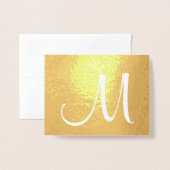 Monogram Stilvolle Skripte Initial Folded Gold Folienkarte (Vorderseite mit Umschlag)