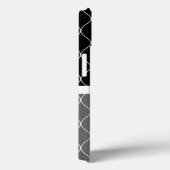 Monogram - Stilvolles Schwarz-Weiß-Spitzentmuster Case-Mate iPhone Hülle (Rückseite / Rechts)