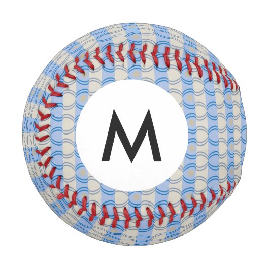 Monogram Stock Candystripe Blue Tan Baseball (Vorderseite Links)