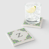 Monogram, Stone Untersetzer MultiColor Frame und G (Seitenansicht)