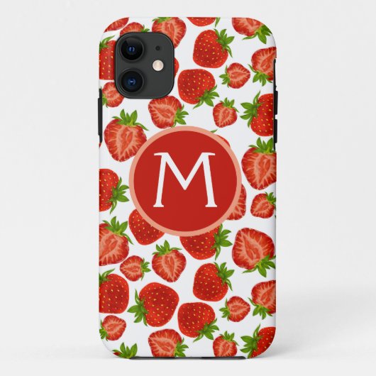 Monogram Strawberries Strawberry iPhone case (Rückseite)