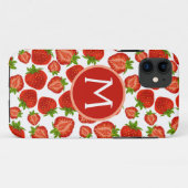 Monogram Strawberries Strawberry iPhone case (Rückseite (Horizontal))