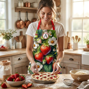 Monogram Strawberry All-over Print Schürze