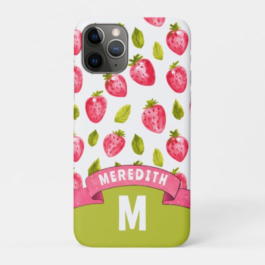 Monogram Strawberry Case-Mate iPhone Hülle (Rückseite)
