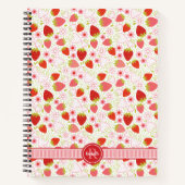 Monogram Strawberry Fruit Pattern Notizblock (Vorderseite)