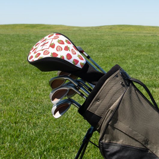 Monogram Strawberry Muster peronisiert Golf Headcover (In SItu)