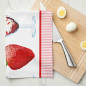 Monogram Strawberry Sundae Ice Cream Pink Stripes Handtuch (Viertel Falte)