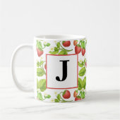 Monogram Strawberry Watercolor-Tasse Kaffeetasse (Links)