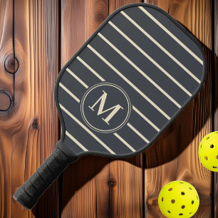Monogram Streifen Mittelmeer Grau Farbe Pickleball Schläger
