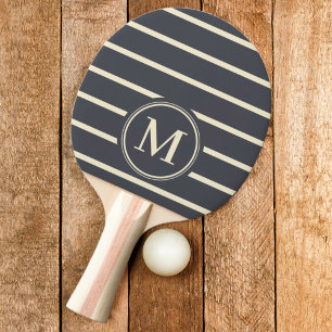 Monogram Streifen Mittelmeer Grau Farbe Tischtennis Schläger