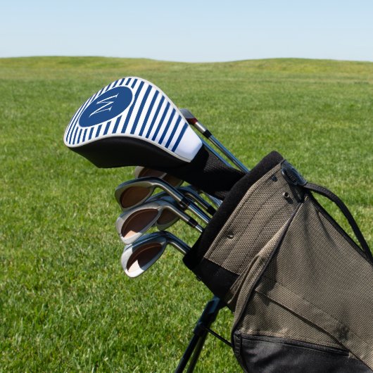 Monogram Stripes Blue White Golf Headcover (In SItu)