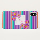 Monogram Stripes iPhone Case (Rückseite (Horizontal))