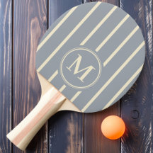 Monogram Striping Dove Grey Color Ping Pong Paddle