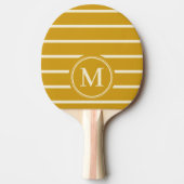 Monogram Stripte goldene Ockerfarbe Tischtennis Schläger (Vorderseite)