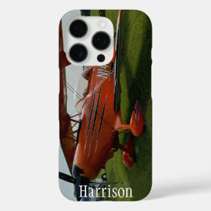 Monogram Stylisches Red Airplane Foto, Aviation iPhone 16 Pro Hülle