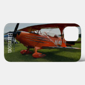 Monogram Stylisches Red Airplane Foto, Aviation Case-Mate iPhone Hülle (Rückseite (Horizontal))