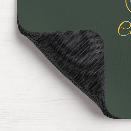 Monogram Stylish Gold & Forest Green Mousepad (Ecke)