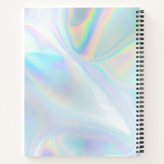 Monogram Stylish Holographic Custom Initial Name Notizblock (Rückseite)