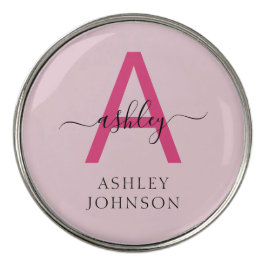 Monogram Stylish Modern Hot Pink