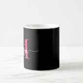 Monogram Stylish Modern Hot Pink Black Kaffeetasse (Mittel)