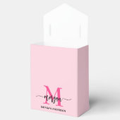Monogram Stylish Modern Hot Pink Geschenkschachtel (Geöffnet)