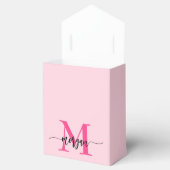 Monogram Stylish Modern Hot Pink Geschenkschachtel (Geöffnet)