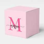 Monogram Stylish Modern Hot Pink Geschenkschachtel (Vorderseite)