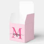 Monogram Stylish Modern Hot Pink Geschenkschachtel (Geöffnet)