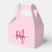 Monogram Stylish Modern Hot Pink Geschenkschachtel (Vorderseite)