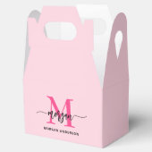 Monogram Stylish Modern Hot Pink Geschenkschachtel (Geöffnet)