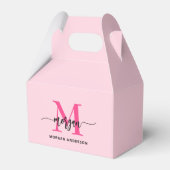 Monogram Stylish Modern Hot Pink Geschenkschachtel (Vorderseite)