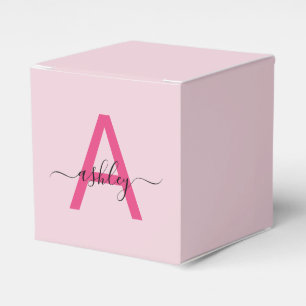 Monogram Stylish Modern Hot Pink Geschenkschachtel