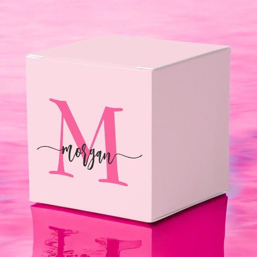 Monogram Stylish Modern Hot Pink Geschenkschachtel