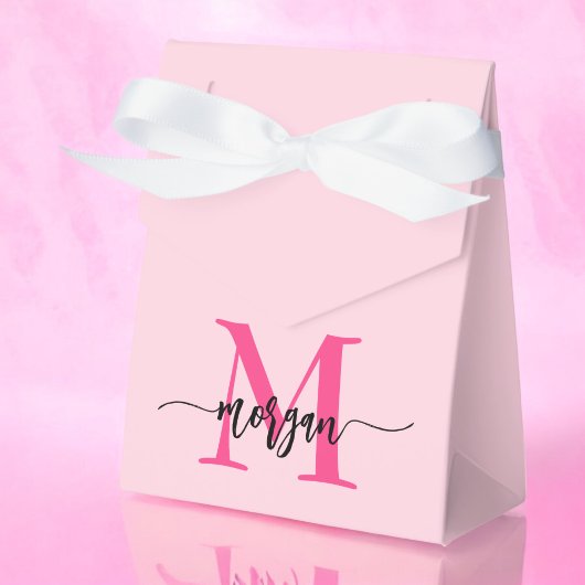 Monogram Stylish Modern Hot Pink Geschenkschachtel