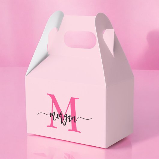 Monogram Stylish Modern Hot Pink Geschenkschachtel
