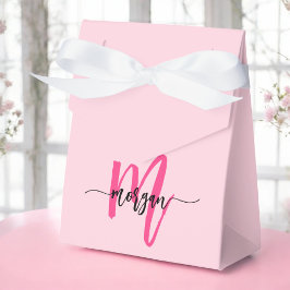 Monogram Stylish Modern Hot Pink Geschenkschachtel