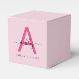 Monogram Stylish Modern Hot Pink Geschenkschachtel